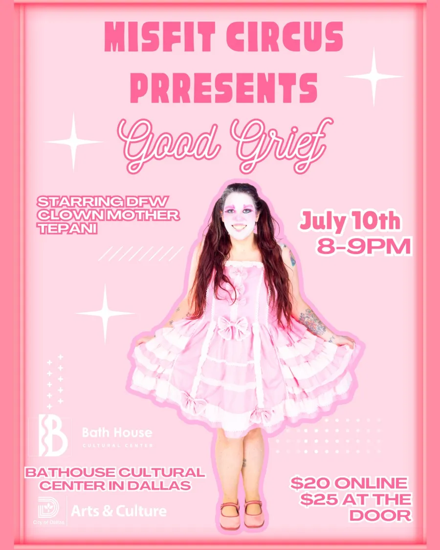 A poster for Tepani's show: Good Grief